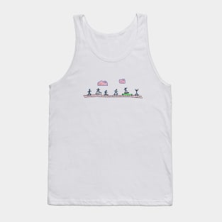 Skateboarding Doodle - Neon Suburb Skating Tank Top